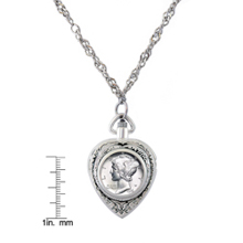 Year To Remember Coin Heart Watch Pendant