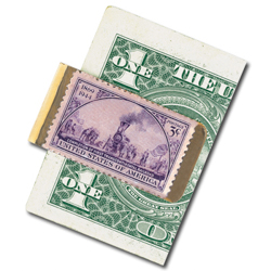 Brass Train Stamp Money Clip
