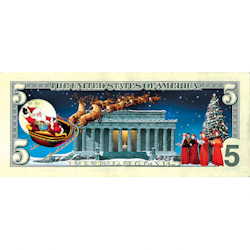 Jingle Bucks Colorized $5 Bill
