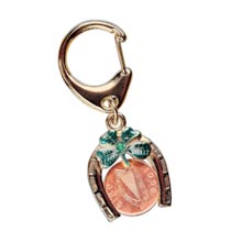 Horseshoe Lotto Scratcher Coin Keychain with Irish Penny Coin Jewelry