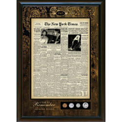 Personalized New York Times Framed Front Page with U.S. Mint Coins