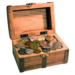Treasure Chest of 50 Foreign Coins