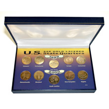 1999 and 2000 24kt Gold-Layered Statehood Quarter Collection