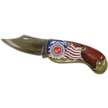Armed Forces Colorized Quarter Pocket Knife - Marines