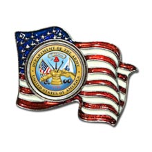 Armed Forces Colorized Quarter Flag Pin - Army
