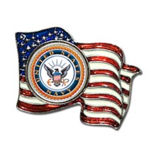 Armed Forces Colorized Quarter Flag Pin - Navy