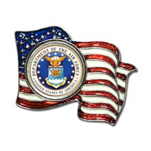 Armed Forces Colorized Quarter Flag Pin - Air Force