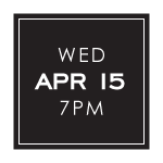 Wednesday, April 15, 7pm: Private Event with Michael Sultan of 33rd Street Hospitality