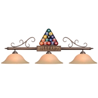 Racked Balls Three-Light Billiard Pendant Light