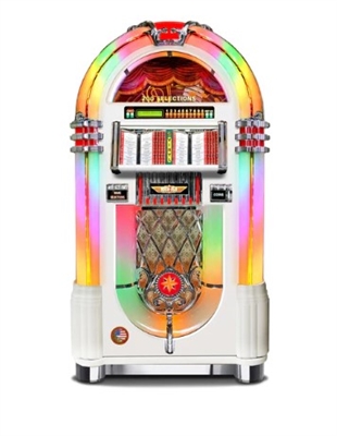 Rock-Ola Bubbler Vinyl 45 Jukebox - Gloss White