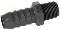 Schedule 40 PVC Straight Insert Adapters 1/2" MPT x 3/4" Hose Barb