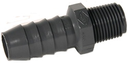 Schedule 40 PVC Straight Insert Adapters 1/2" MPT x 1" Hose Barb