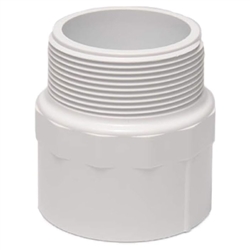 Dura Schedule 40 PVC Male Adapter 1" Slip x 1" Thread White