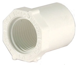 Schedule 40 PVC Reducer Bushing 1" Spg x 1/2" FPT
