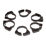 Two Little Fishies 1/2" Black Hose Clamps, 6-Pack