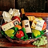 Wine, Fruit, and Cheese Gift Basket