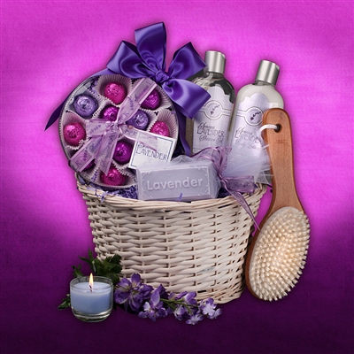 Day At The Spa Lavender Gift Basket