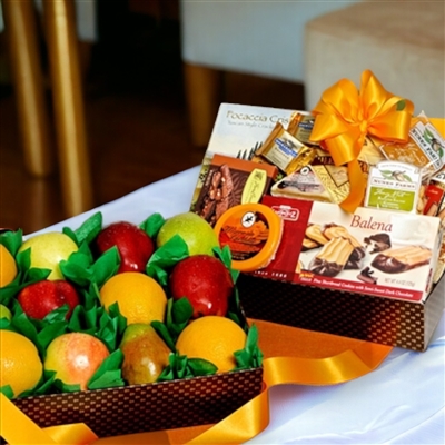 Double Decker Fruit & Gourmet Gift Box