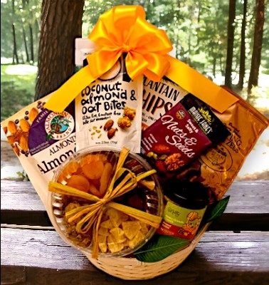 Healthy Noshes and Nibbles Gift Basket