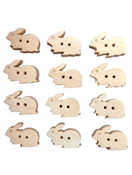 Wood Bunny Buttons