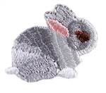 Grey Bunny Embroidery Patch