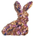 Pink Sequin Bunny Embroidered Patch