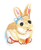 Bunny with Bow Embroidered Applique