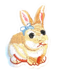 Bunny with Bow Embroidered Applique
