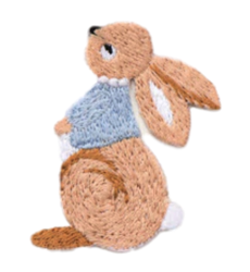 Happy Bunny Embroidered Applique