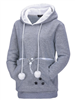 All Things Bunnies Gray Hoodie with Small Animal Carry Pouch