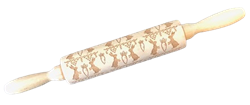 Embossed Wood Rabbits & Carrots Rolling Pin