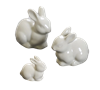 White Ceramic Bunny Family Decorations