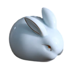 Blue Bunny Ceramic Figurine
