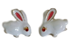 White Rabbit Inlaid with Crystal Eyes Earrings