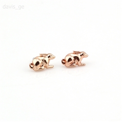 Rose Gold Tone Rabbit Stud Earrings