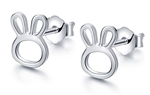 .925 Sterling Silver Bunny Stud Earrings