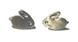 .925 Sterling Silver Baby Bunny Stud Earrings