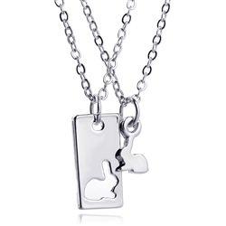 Best Friends Bunny Cutout Necklaces