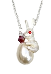 Teardrop Pearl Bunny Necklace