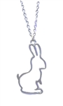 Silver Silhouette Bunny Necklace