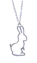 Silver Silhouette Bunny Necklace