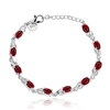 Rabbit Ears .925 Silver Ruby Crystal and CZ Bracelet