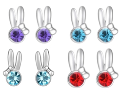 Crystal Rabbit Stud Earrings