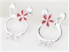 .925 Sterling Silver Bowtie Bunny Earrings