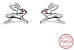 .925 Sterling Silver Hopping Rabbits
