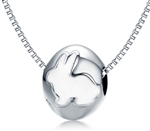 .925 Sterling Silver Rabbit Bead Necklace