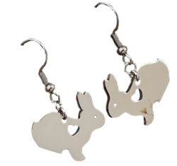 I Love Bunnies Cutout Dangle Earrings