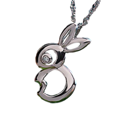 .925 Sterling Silver Rabbit Necklace