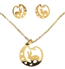 Stainless Steel Rabbit Necklace and Earring Set