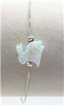 .925 Sterling Silver & Lab Created Opal Bunny Bracelet